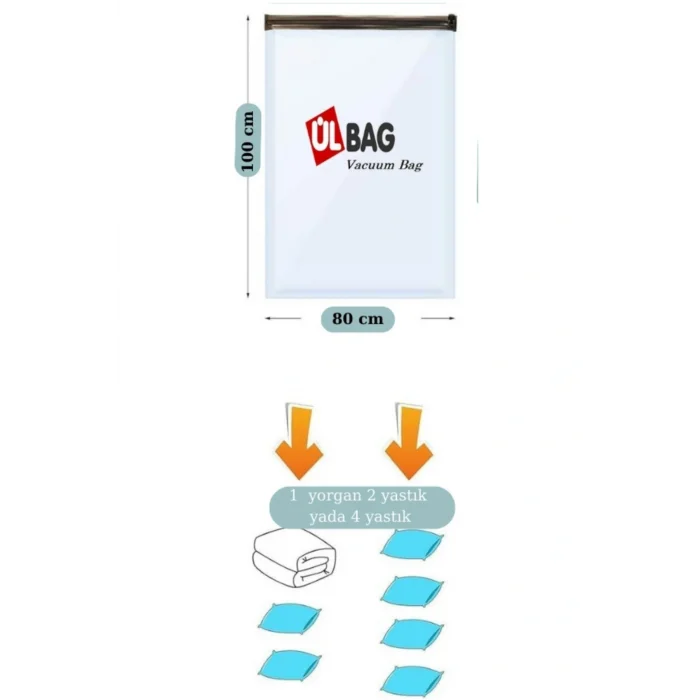 Genel Ürün (1 ADET)(BÜYÜK BOY) 80 Cm X 100 Cm - Vakumlu Hurç - Vakumlu Poşet (TEK KİŞİLİK YORGAN, BATTANİYE)