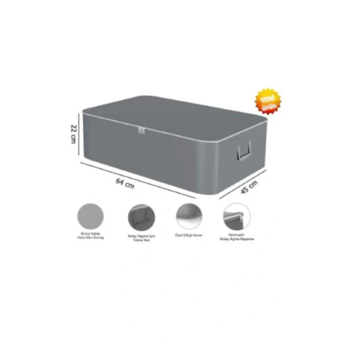 Dolap Düzenleyici 6 Adet Büyük Boy Kalın Kumaş Gri Baza Ve Çekyat Tipihurç Ölçüleri 64x45x22 Cm. Dolap Organizer