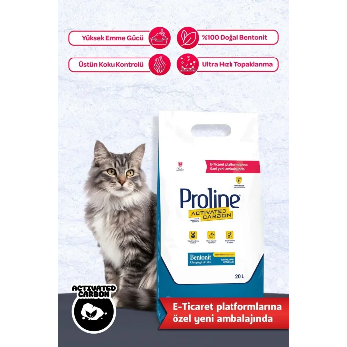 Genel Ürün Aktif Karbonlu Topaklanan Kedi Kumu 20 Lt.