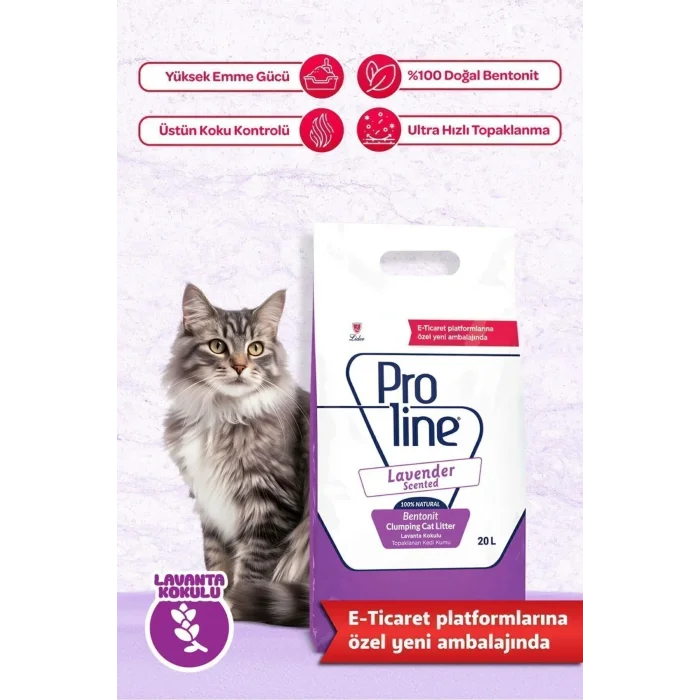 Genel Ürün Lavanta Kokulu Bentonit Kedi Kumu 20 Lt