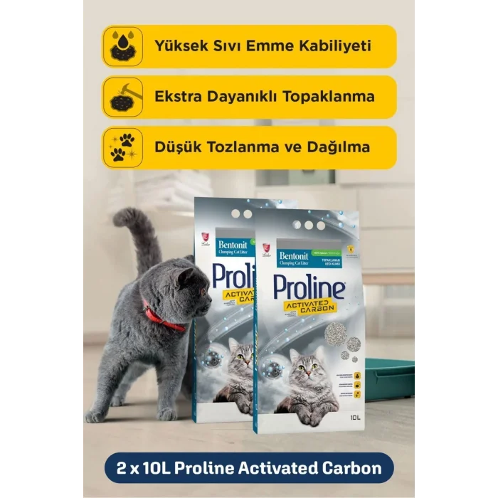 Genel Ürün Aktif Karbonlu Topaklanan Kedi Kumu 10 Lt X 2 Adet