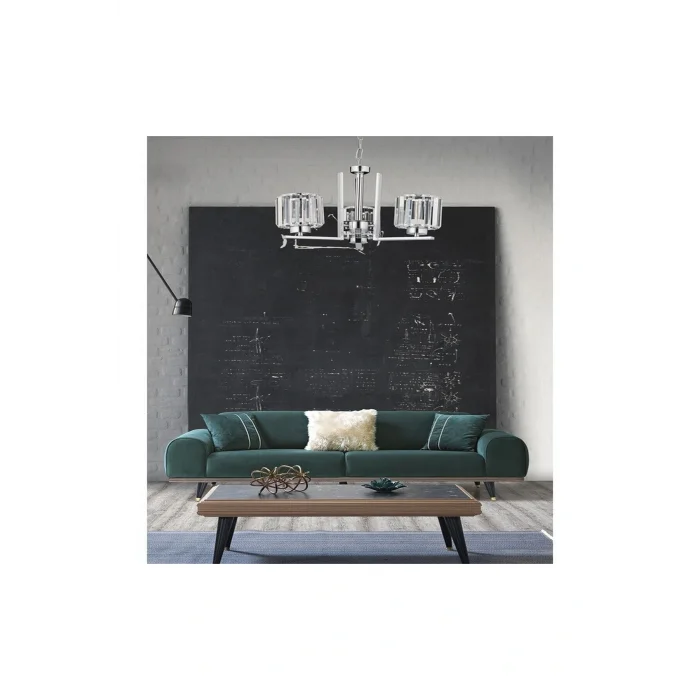 Genel Ürün Kristal Modern Avize E27 36w 50cm Metal Krom Dorbien-fz-7396-3k