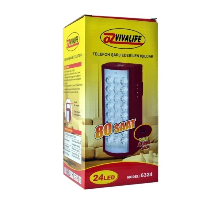 Kol Saati Telefon Şarj Edebilen Şarjlı Işıldak 24 LED USB 80 Saat Kesintisiz Işık (5047)