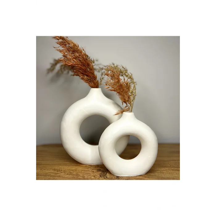 Genel Ürün Halka Vazo Büyük & Küçük Ikili Set(19X17 VE 15X14 CM)