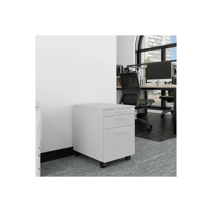 Dolap Düzenleyici Tekerlekli Keson, 3 Çekmeceli Kilitlenebilir Komodin, Dosya Ve Belgeler Için Dolap