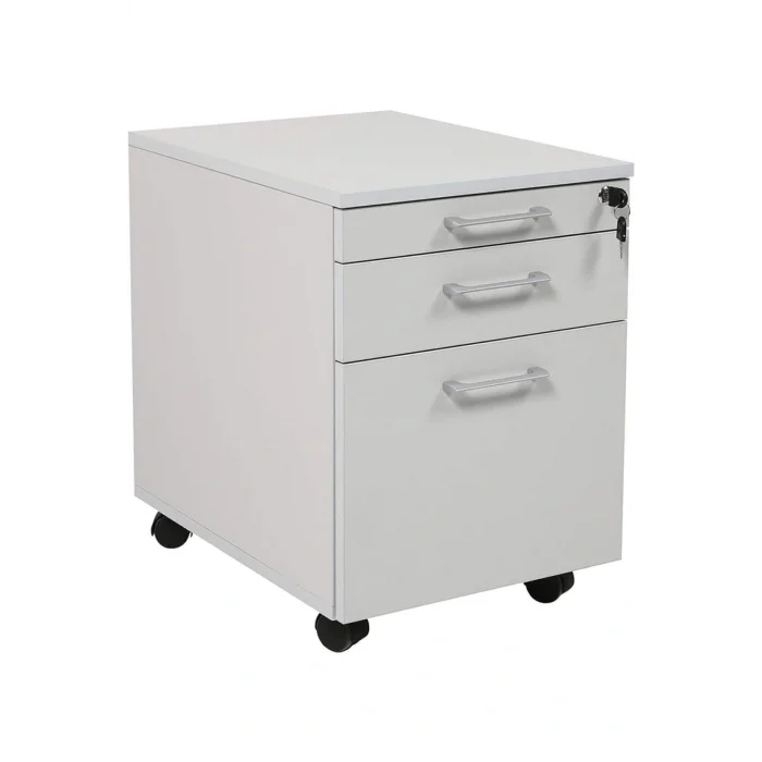 Dolap Düzenleyici Tekerlekli Keson, 3 Çekmeceli Kilitlenebilir Komodin, Dosya Ve Belgeler Için Dolap