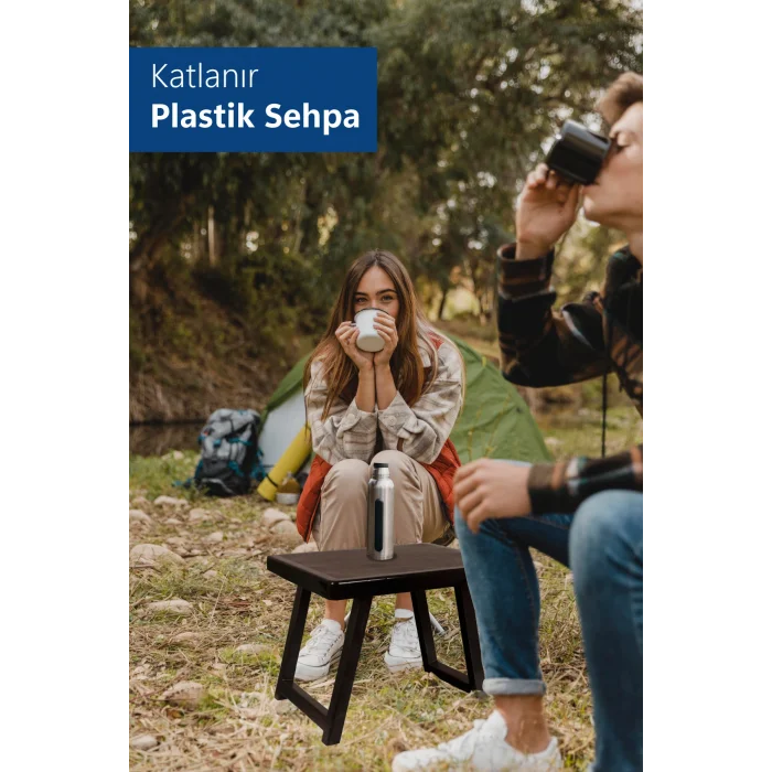 Genel Ürün Katlanır Plastik Sehpa Antrasıt-kamp Masası.