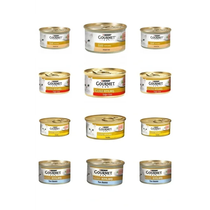 Genel Ürün Purina Pro Plan Gourmet Gold Kıyılmış Karışık Konserve Kedi Maması 12x85gr