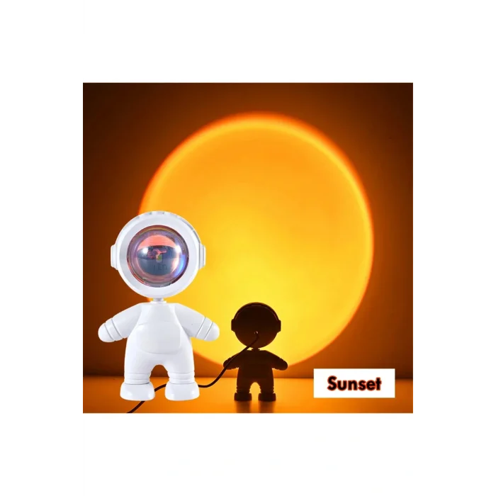 Lamba Astronot Gün Batımı Projektör Led Hediye Lambası Youtuber Aydınlatma Fotoğraf Çekimi Işığı