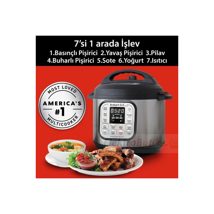 Genel Ürün Instant Duo Mini 7si 1 Arada 3 L Paslanmaz Çelik Tencereli Buharlı Pişirici, Yoğurt Makinası