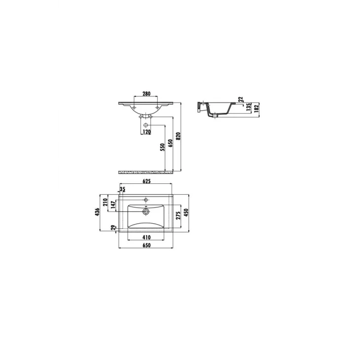 Dolap Düzenleyici Su 45x65 cm Etajerli Mobilya Dolap Uyumlu Lavabo SU065
