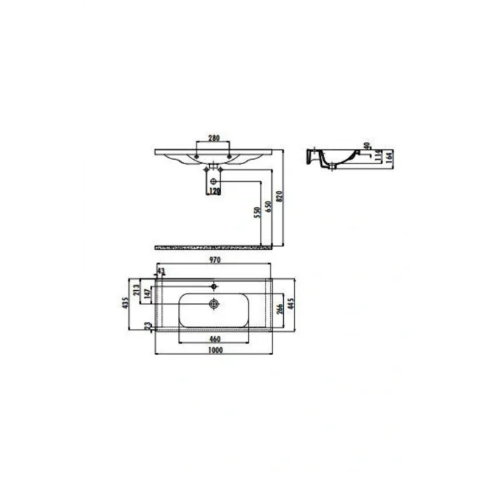Dolap Düzenleyici Eksen 45x100 Cm Etajerli Mobilya Dolap Uyumlu Lavabo Ek100