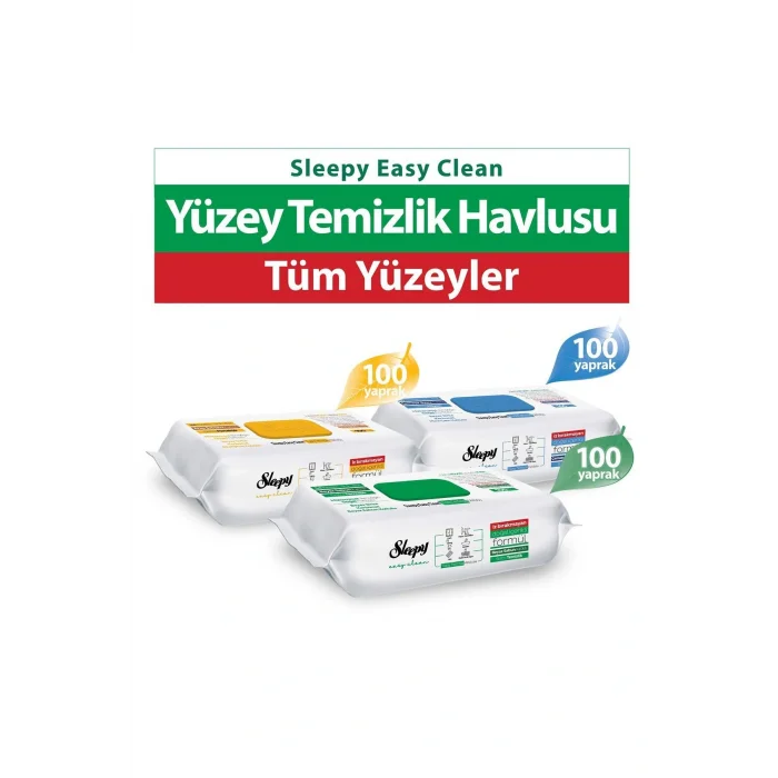 Havlu Easy Clean Beyaz Sabun+Çamaşır Suyu+Arap Sabunu Yüzey Temizlik Havlusu&Mendili 3x100 (300 Yaprak)