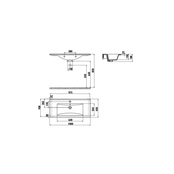 Dolap Düzenleyici Su 45x100 cm Etajerli Dolap Mobilya Uyumlu Lavabo SU100