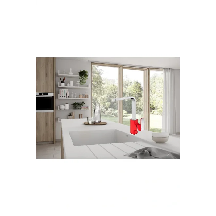 Genel Ürün Tiera Eviye Mutfak Bataryası- Krom Kırmızı 103318065