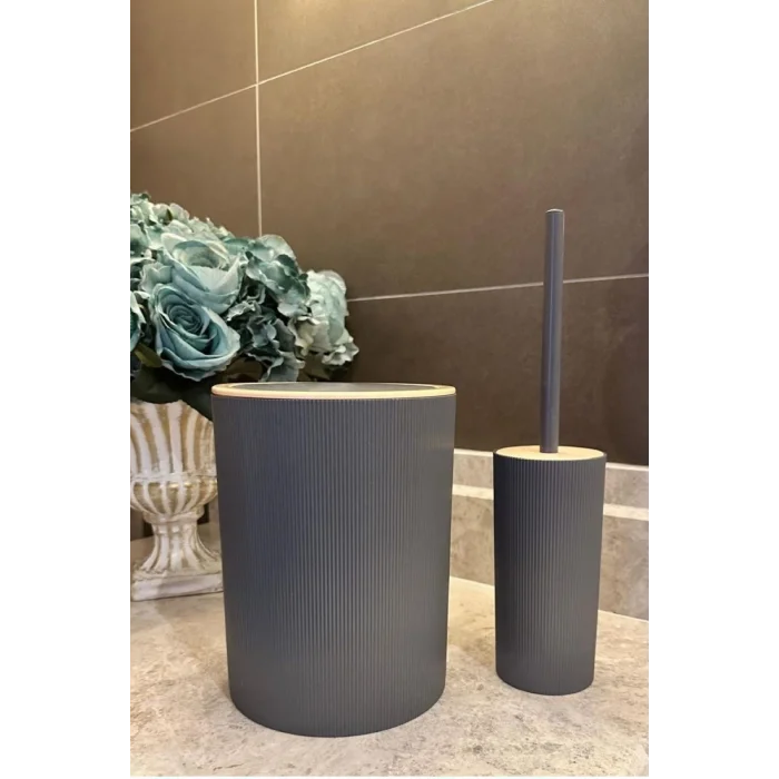 Genel Ürün Banyo Seti 4lü, Yuvarlak, Antrasit