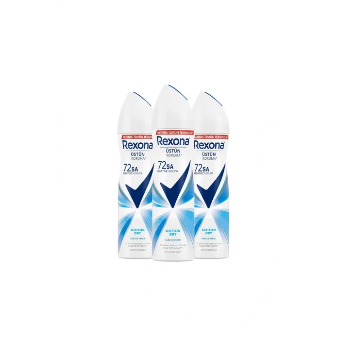 Kol Saati Kadın Sprey Deodorant Cotton Dry 72 Saat Kesintisiz Üstün Koruma 150 Mlx3