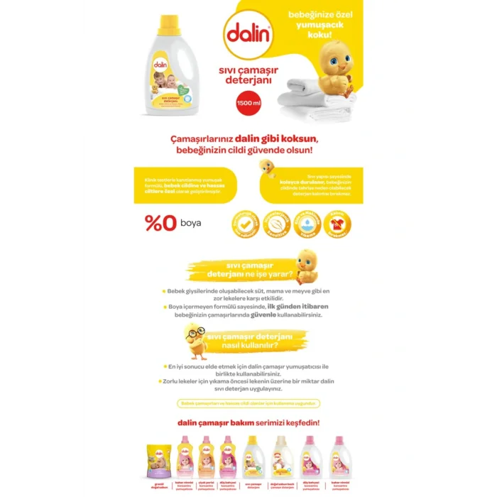 Genel Ürün Bebek Sıvı Çamaşır Deterjanı 1500 Ml X 6 Adet