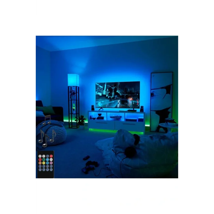 Genel Ürün RGB TV Televziyon Arkası LED Şerit Set 3M aydınlatma CT-4566 ışık uzaktan kumandalı USB Girişli