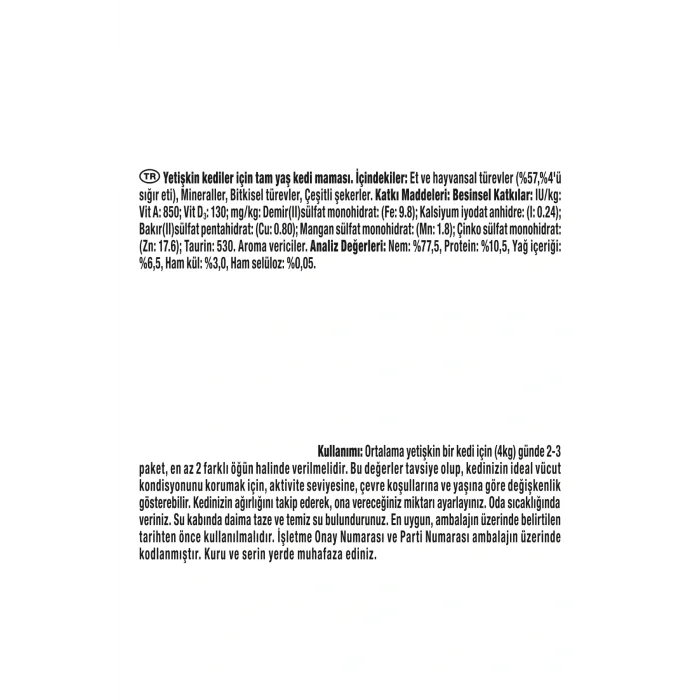 Genel Ürün Karışık Kıyılmış Konserve Yetişkin Kedi Yaş Maması 24 X 85 gr