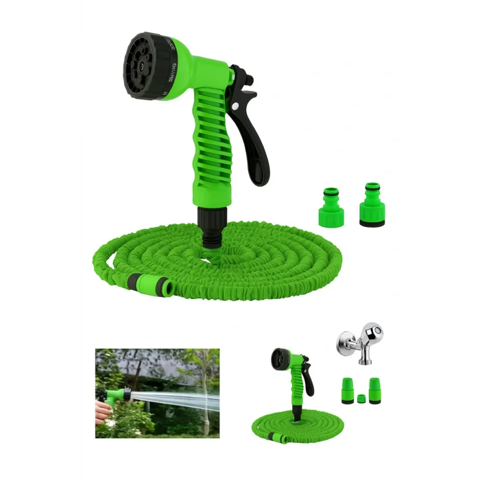 Genel Ürün Uzayan Balkon Bahçe Araba Yıkama Püskürtme Hortumu 7.5 M Rakorlu Musluklara Uygun