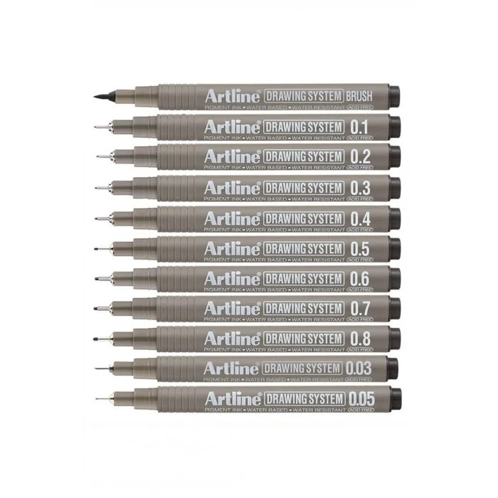 Genel Ürün Drawing System Teknik Çizim Kalemi 11li Tam Set