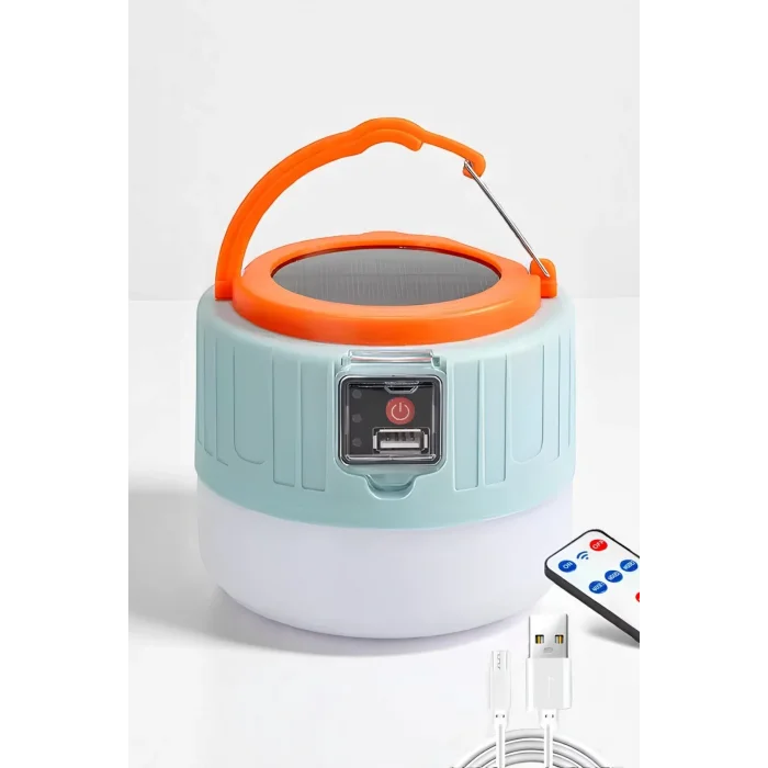 Lamba Kamp Lambası Ledli El Feneri Işıldak Güneş Enerjili Şarjlı Pilli Portatif Gece Lambası