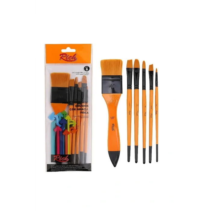 Genel Ürün Rich Profesyonel 6lı Karma Fırça Set 8 (Rich)