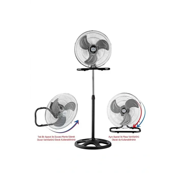 Genel Ürün RBS20 PLUS PRO 18 INCH 46CM SANAYİ TIPİ VANTİLATÖR SİYAH MAVİ