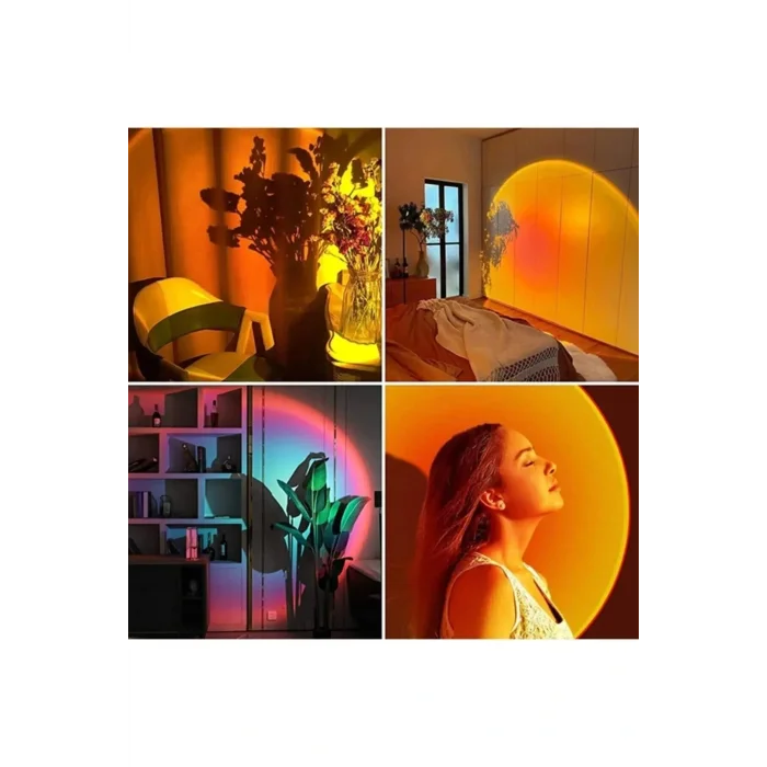 Lamba Gün Batımı Projektör Astronot Model Lambası Dekoratif Işık Tek Lens