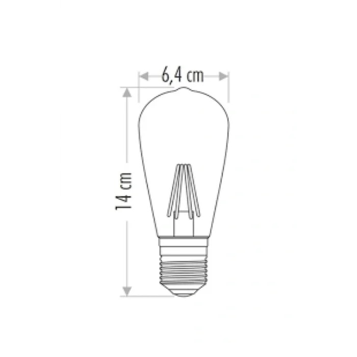 Genel Ürün CT-4353 Edison LED Ampul 8W E27 Duy Günışığı 3200K Rustik Filament