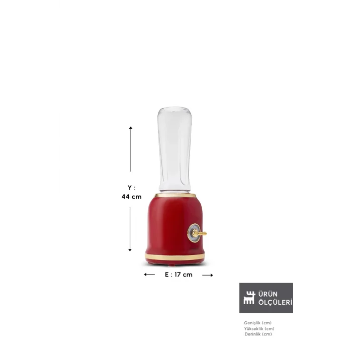 Genel Ürün Retro Personal Kişisel Smoothie Blender Red