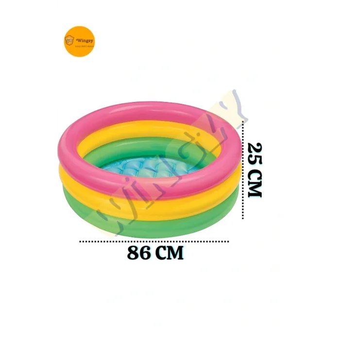 Genel Ürün Renkli 3 Boğumlu Bebek Havuzu 86x25 cm, Hediye BONE ile keyifli serinleme