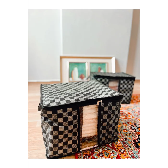 Genel Ürün Küpbag (çeyiz Sandıklı),vakumlu Poşet,vakumlu Çantalı Hurç (siyah- Beyaz Kareli )