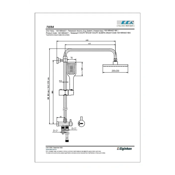 Genel Ürün Tiera Teleskobik Kolonlu Duş Sistemi Mat Siyah 200x200