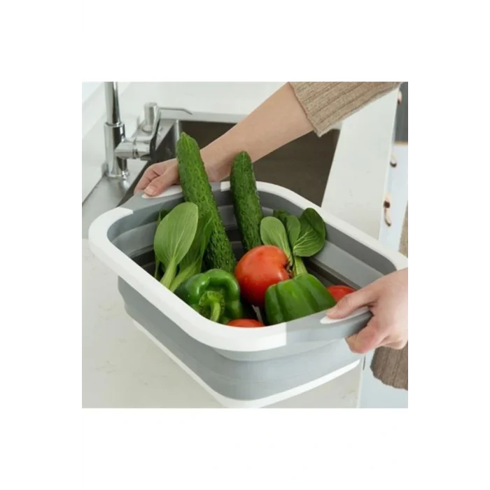 Genel Ürün Çok Fonksiyonlu Katlanabilir Süzgeçli Kesme Doğrama Tahtası Badya Leğen