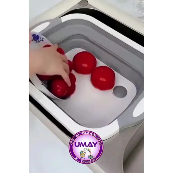 Genel Ürün Çok Fonksiyonlu Katlanabilir Süzgeçli Kesme Doğrama Tahtası Badya Leğen