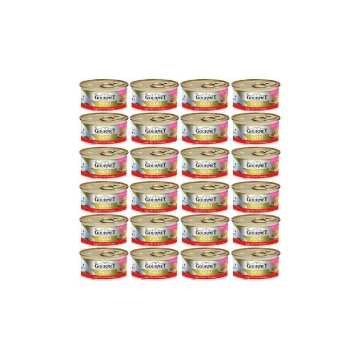 Genel Ürün Purina Gold Kıyılmış Sığır Etli Konserve Yetişkin Kedi Maması 24 x 85 G
