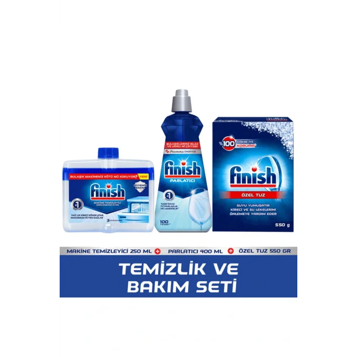 Genel Ürün Makine Temizleyici 250 ml Parlatıcı 400 ml Ve Tuz 550 gr Seti