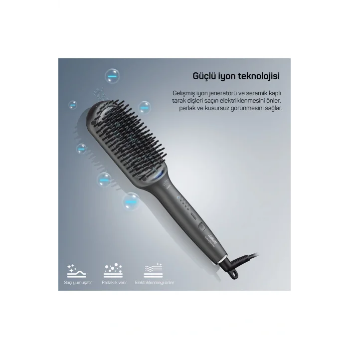 Genel Ürün Trendcare Saç Düzleştirici Fırça Antrasit - AR5071