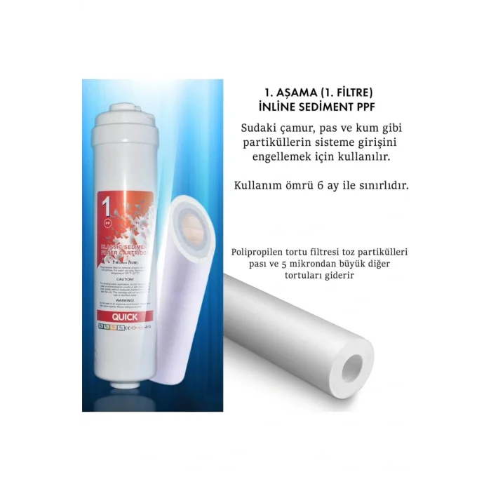 Termos WATERMELON Kapalı Kasa Su Arıtma Cİhazı Filtresi İnline 2 Yıllık Bakım Seti (Vontron Membranlı)