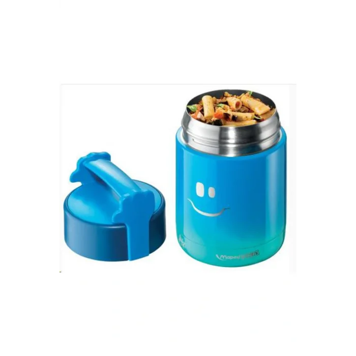 Termos Picnik Gülen Yüz Çelik Yemek Termosu (sefer Tası) 350 Ml Mavi