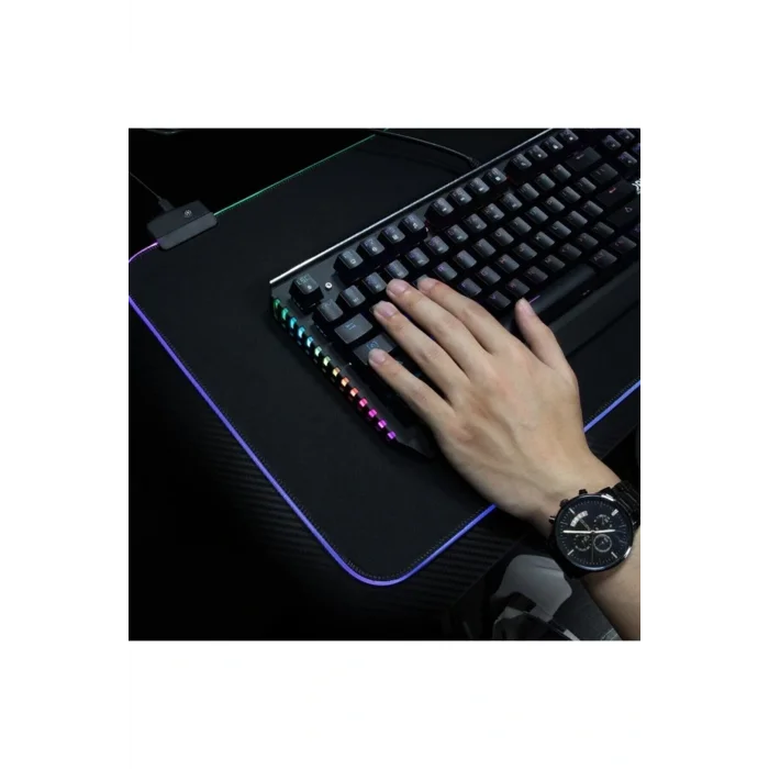 Genel Ürün Rgb Mouse Pad Led Işıklı Baskısız Siyah Renk Gaming Mouse Pad 90x40cm
