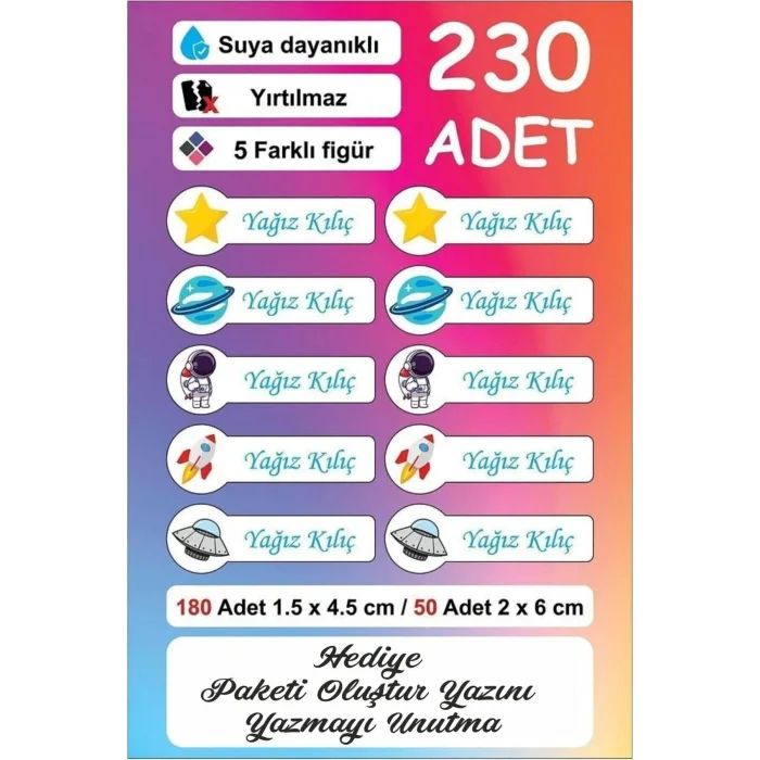 Genel Ürün okul etiketi Kalite 230 Adet Kişiye Özel İsimli Defter Kalem m&ro Okul Etiketi sticker