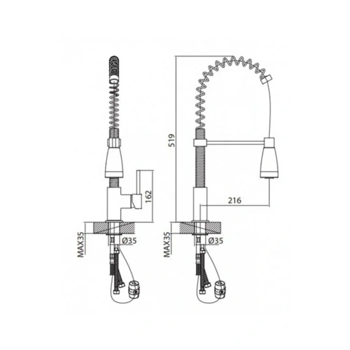 Genel Ürün Mf9910L SİPİRALLİ Evye Mutfak Bataryası **SÜPER KALİTE**