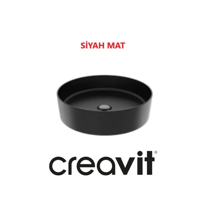 Genel Ürün Loop 45 Cm Set Üstü Çanak Lavabo Siyah Mat LP145