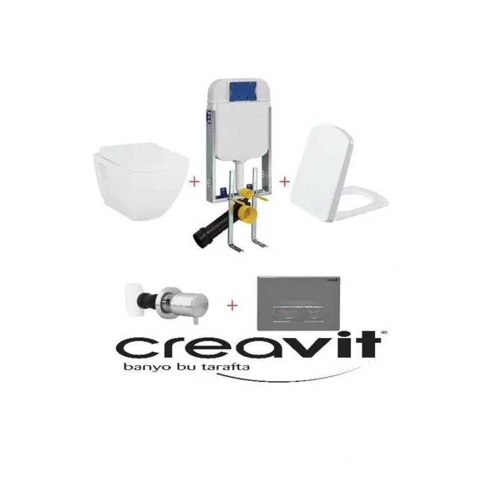 Genel Ürün Tp326 Gömme Rezervuar - Asma Klozet Seti 5 Parça DUROPLAST KC3081