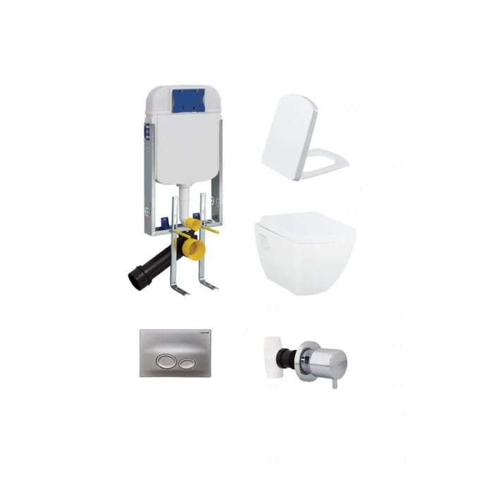 Genel Ürün Tp326 Gömme Rezervuar - Asma Klozet Seti 5 Parça DUROPLAST KC3081