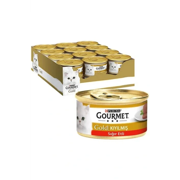 Genel Ürün Purina Gold Sığır Etli Yetişkin Kıyılmış Kedi Konserve 12 x 85 G