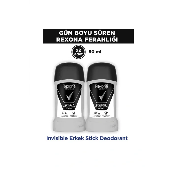 Genel Ürün Men MotionSense Erkek Stick Deodorant Invisible On Black White Clothes 50 ml x2
